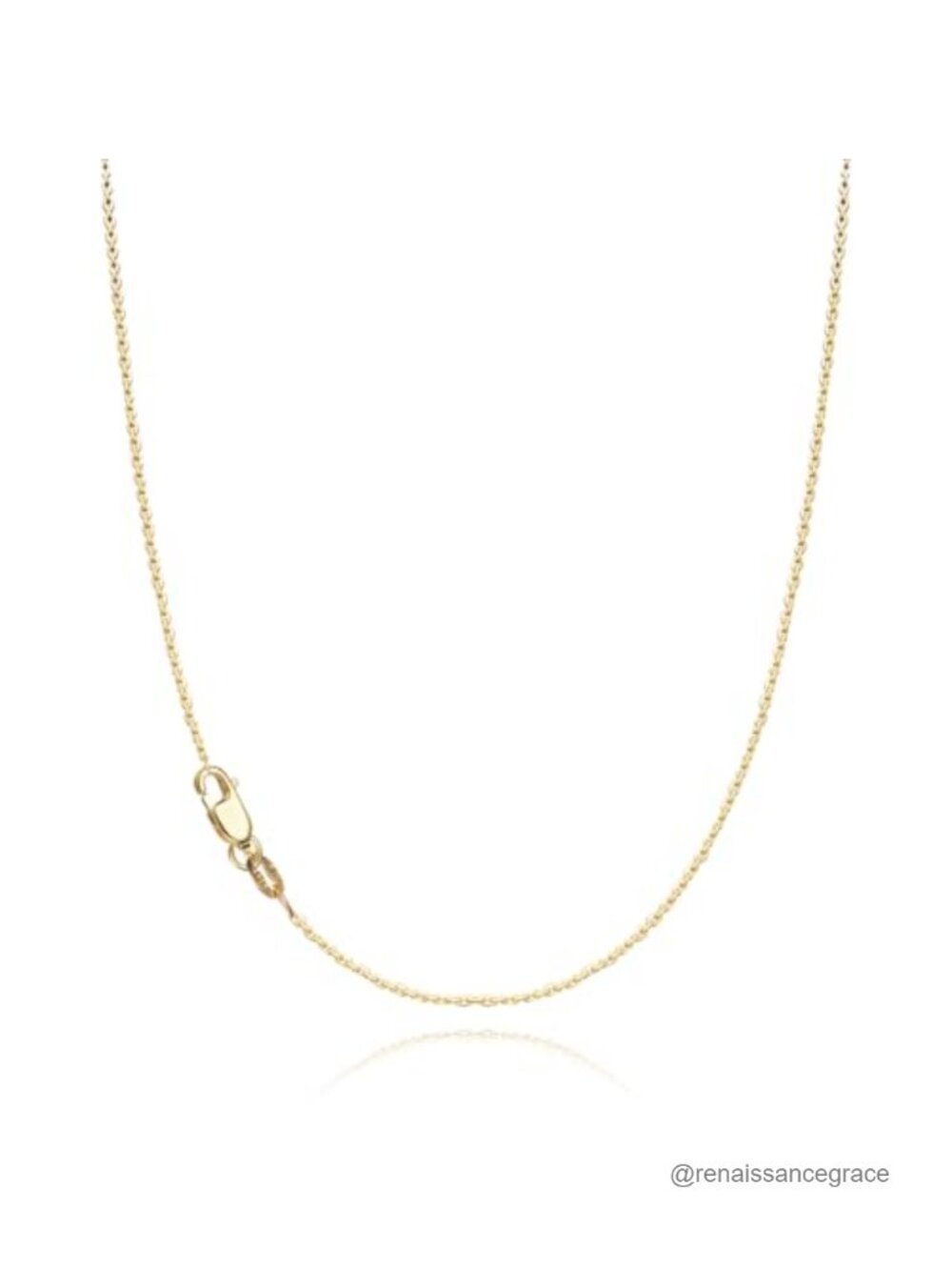 18K Gold Plated Sterling Silver Dainty Cable Chain Necklace Women's Non Tarnish